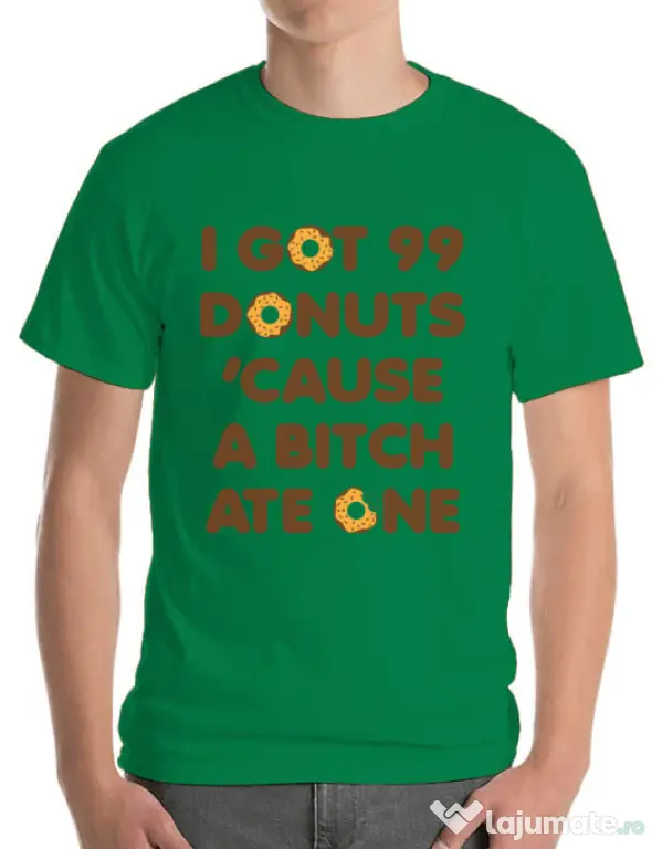 Tricou ADLER barbat 99 Donuts Verde mediu