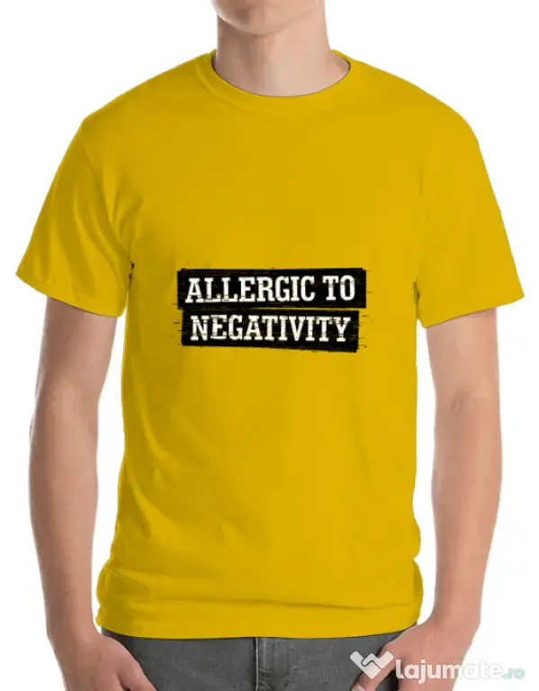 Tricou ADLER barbat Allergic to negativity Galben