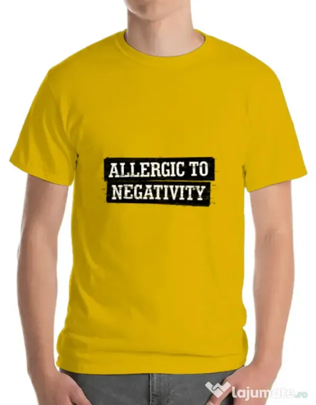 Tricou ADLER barbat Allergic to negativity Galben