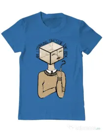 Tricou ADLER barbat Am I thinking outside the box Albastru azuriu
