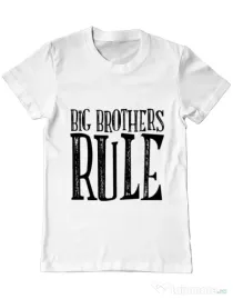 Tricou ADLER barbat Big brothers rule Alb