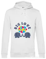 Hoodie barbat cu gluga Big love Alb