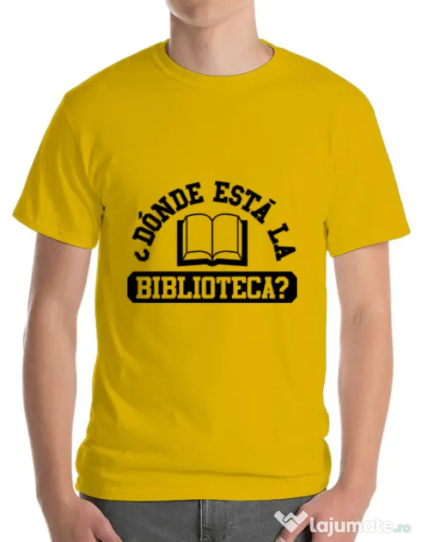 Tricou ADLER barbat Donde esta la biblioteca Galben
