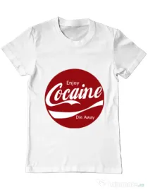 Tricou ADLER barbat Enjoy cocaine Alb