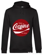 Hoodie barbat cu gluga Enjoy cocaine Negru