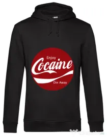 Hoodie barbat cu gluga Enjoy cocaine Negru