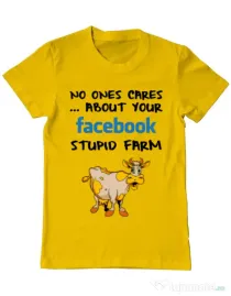 Tricou ADLER barbat Stupid farm Galben