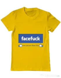 Tricou ADLER barbat Facefuck Galben