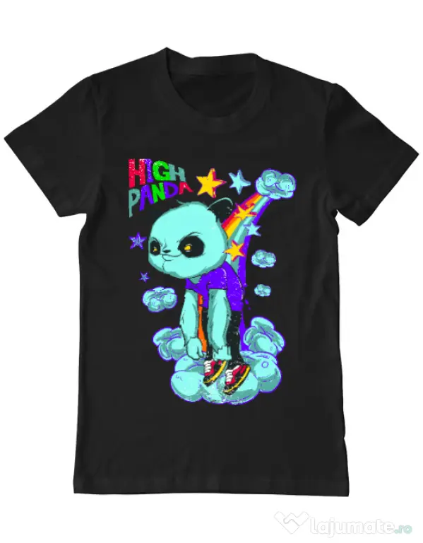 Tricou ADLER barbat High panda Negru