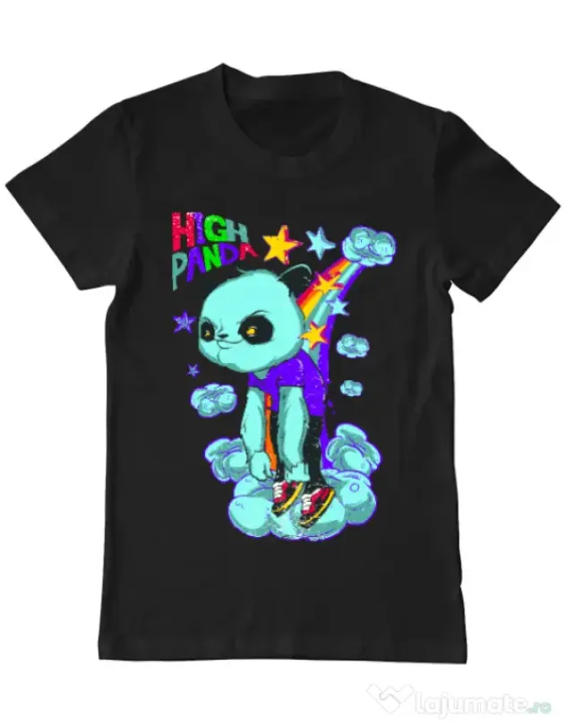 Tricou ADLER barbat High panda Negru