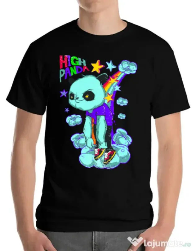 Tricou ADLER barbat High panda Negru