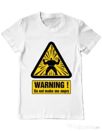 Tricou ADLER barbat I become angry Alb