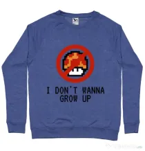 Bluza ADLER barbat I dont wanna grow up Albastru melanj