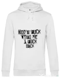 Hoodie barbat cu gluga I fuck back Alb
