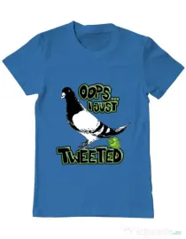 Tricou ADLER barbat I just tweeted Albastru azuriu