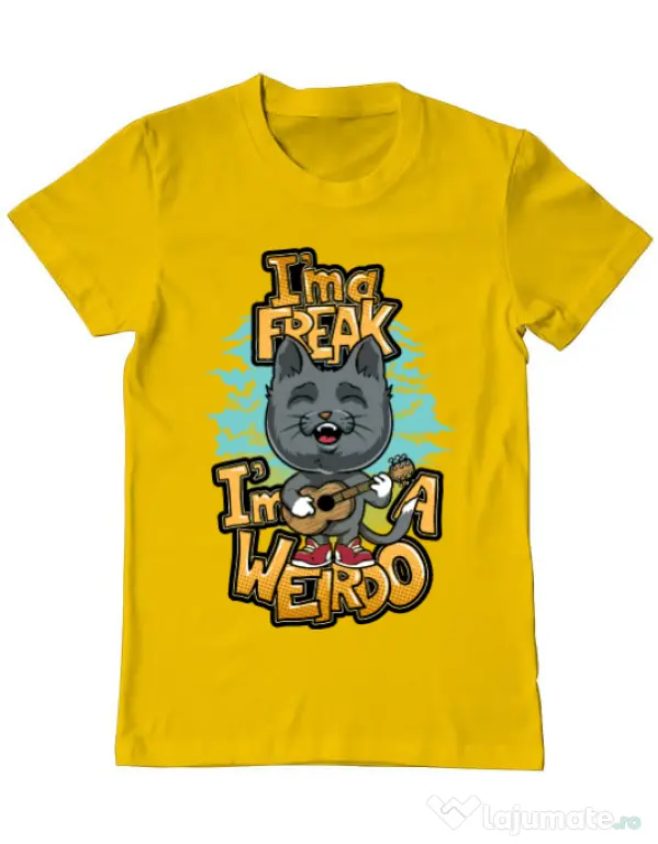 Tricou ADLER barbat I am a freak Galben