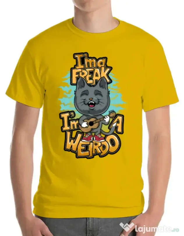 Tricou ADLER barbat I am a freak Galben
