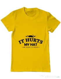 Tricou ADLER barbat It hurts my hat Galben