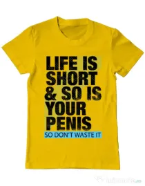 Tricou ADLER barbat Life is short Galben