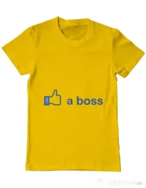 Tricou ADLER barbat Like a boss Facebook Galben