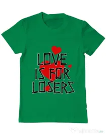 Tricou ADLER barbat Love is for losers Verde mediu