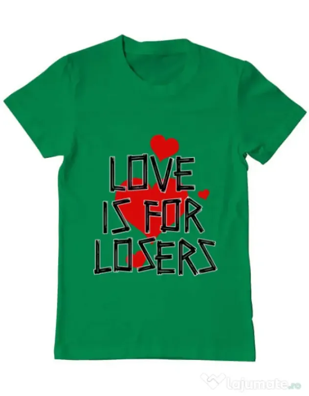 Tricou ADLER barbat Love is for losers Verde mediu