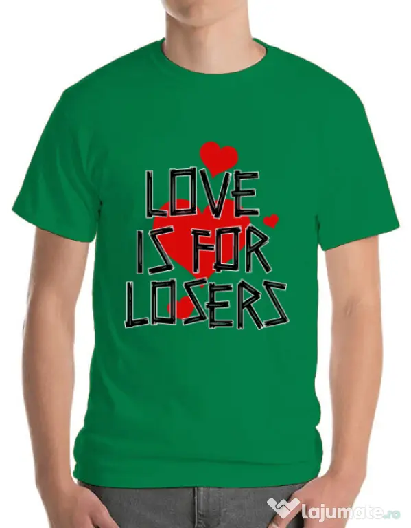 Tricou ADLER barbat Love is for losers Verde mediu