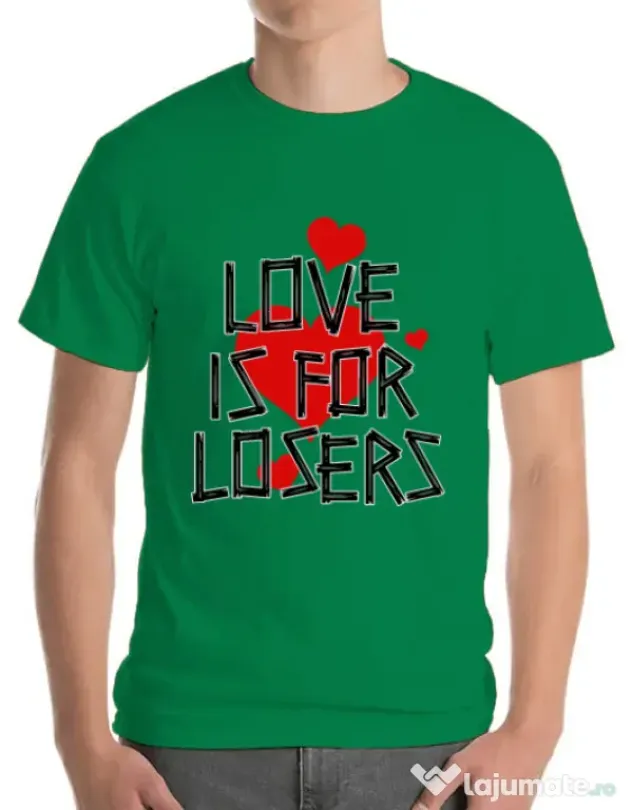 Tricou ADLER barbat Love is for losers Verde mediu