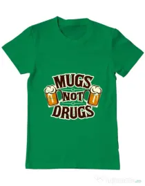 Tricou ADLER barbat Mugs not drugs Verde mediu