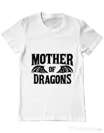Tricou ADLER barbat Mother of dragons 2 Alb