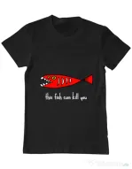 Tricou ADLER barbat This fish can kill you Negru