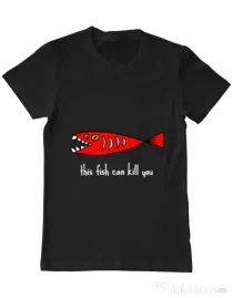 Tricou ADLER barbat This fish can kill you Negru