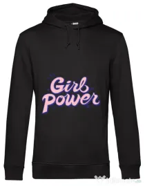 Hoodie barbat cu gluga Girl power Negru