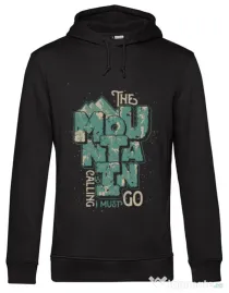 Hoodie barbat cu gluga The mountain is calling, I must go! Negru