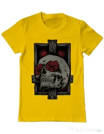 Tricou ADLER barbat Skullcross Galben