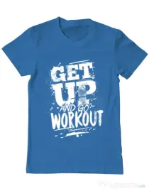 Tricou ADLER barbat Get up and go workout Albastru azuriu
