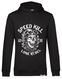 Hoodie barbat cu gluga Speed kill Negru