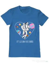 Tricou ADLER barbat Space love Albastru azuriu