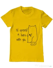 Tricou ADLER barbat Nine lives Galben