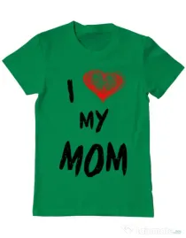 Tricou ADLER barbat I love my mom Verde mediu
