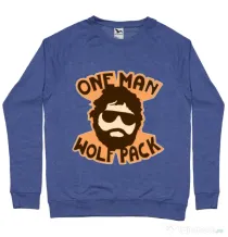 Bluza ADLER barbat One man wolf pack Albastru melanj