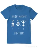 Tricou ADLER barbat Holiday workout Albastru azuriu