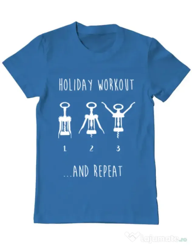 Tricou ADLER barbat Holiday workout Albastru azuriu