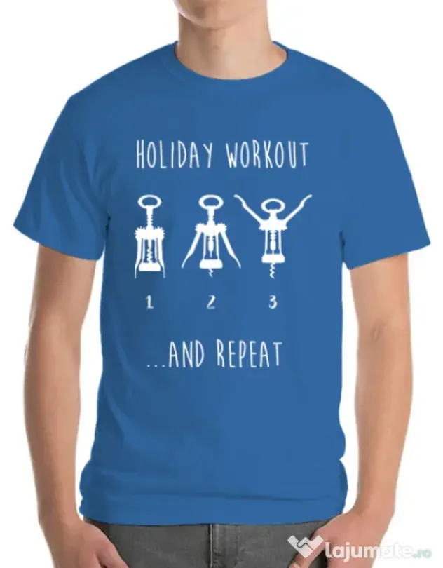 Tricou ADLER barbat Holiday workout Albastru azuriu
