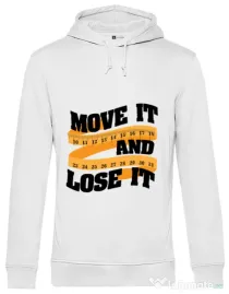 Hoodie barbat cu gluga Move it and lose it Alb