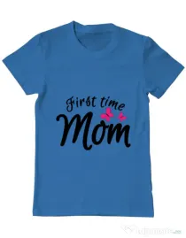 Tricou ADLER barbat First time mom Albastru azuriu