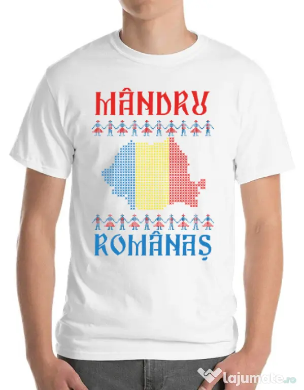 Tricou ADLER barbat Mandru romanas Alb