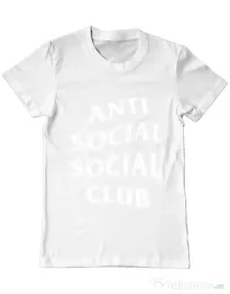Tricou ADLER barbat Anti social Alb