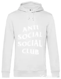 Hoodie barbat cu gluga Anti social Alb