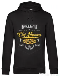 Hoodie barbat cu gluga Cluj Napoca Negru